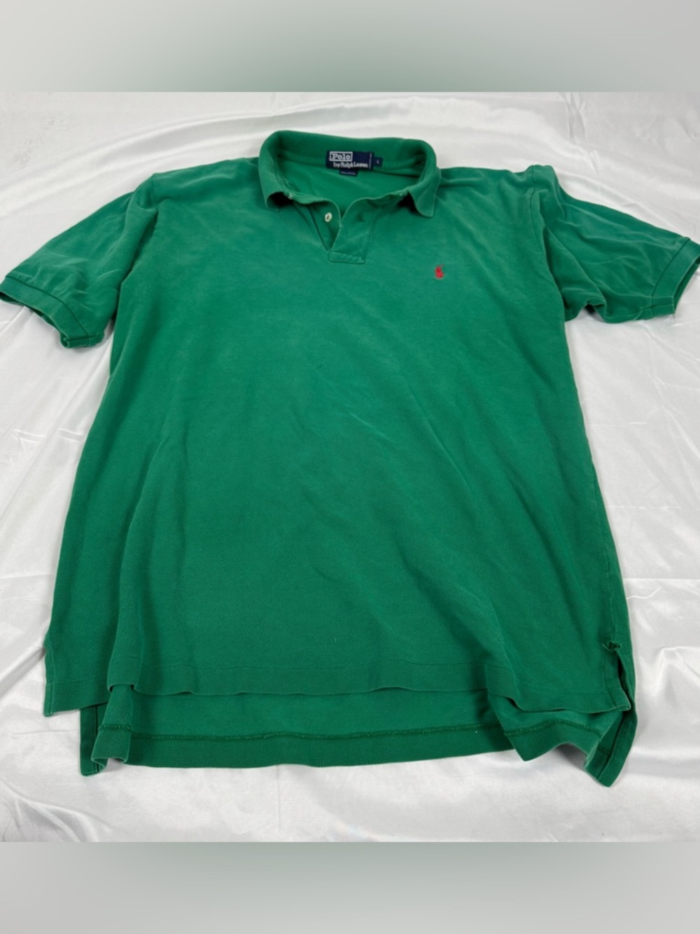 Polo Ralph Lauren Green Classic Fit Polo Shirt Red Pony Men’s Large Cotton